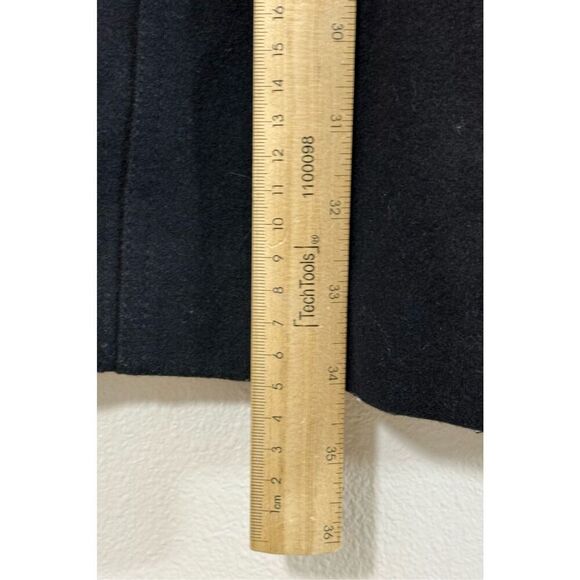 Vintage COOGI Black Wool Blend Mid Length Gold Button Pea Coat Women's Medium - Picture 11 of 13